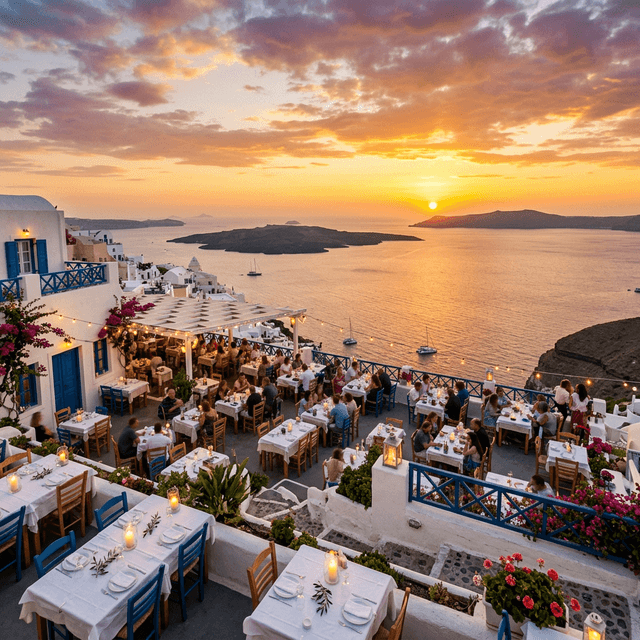 GoMenu — Greek restaurant terrace at sunset